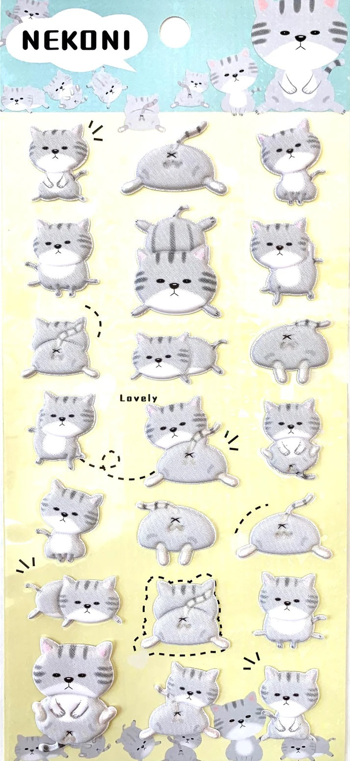 Cat Puffy Stickers Nekoni