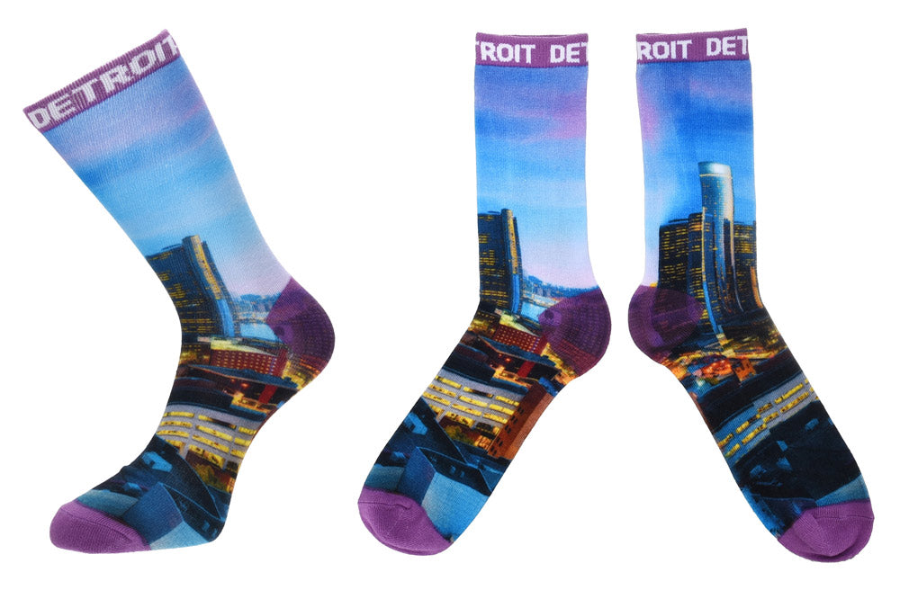 Detroit Skyline Photo Socks