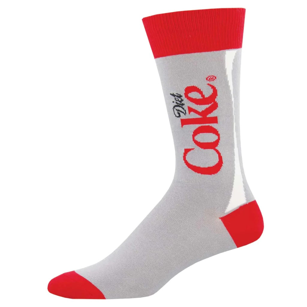 Diet Coke Men's Crew Socks Gray