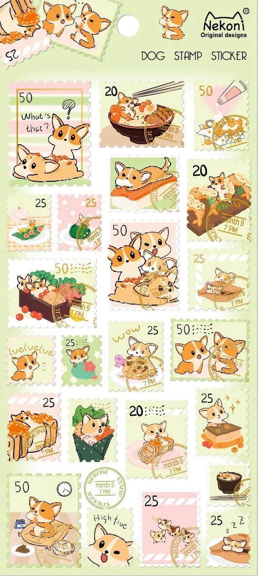 Dog Stamp Stickers Nekoni