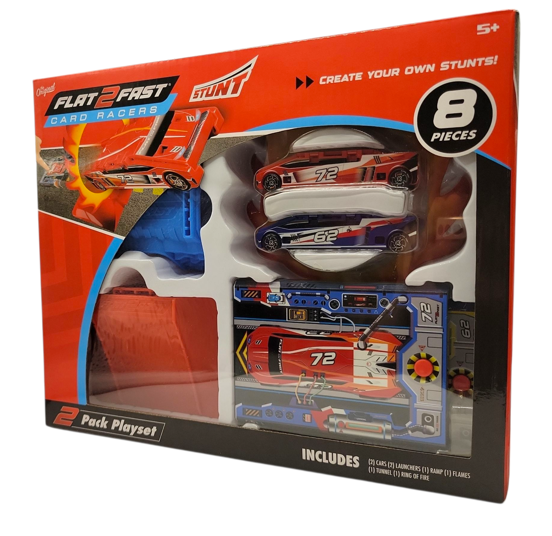 Flat 2 Fast Card Racer Stunt 2 Pack Playset –