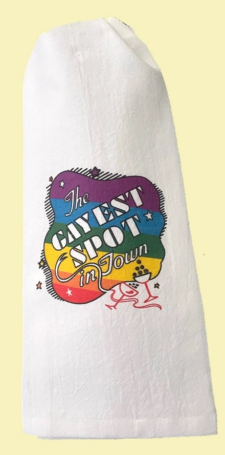 Gayest Spot Rainbow Kitchen Towel