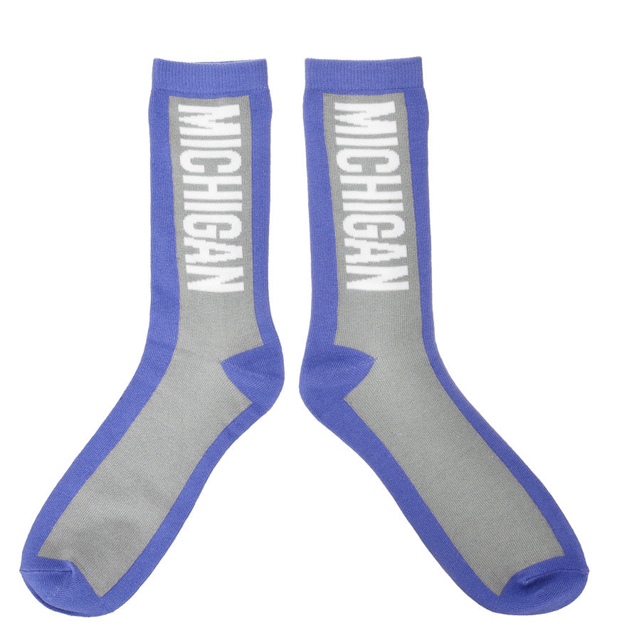 Michigan Two-Tone Socks Blue Gray
