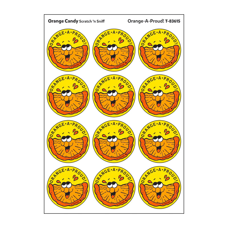 Orange-A-Proud! Orange Candy Scent Scratch n Sniff Stickers