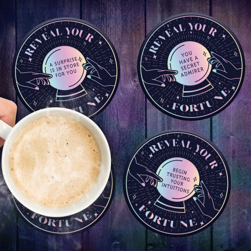 Reveal Your Fortune Astrology Heat Change Coaster Set Of Four
