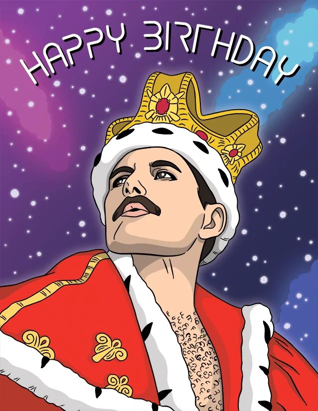 Card Freddie Mercury Happy Birthday