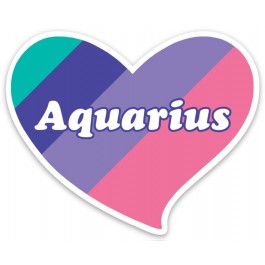 Aquarius Heart Die Cut Sticker Zodiac