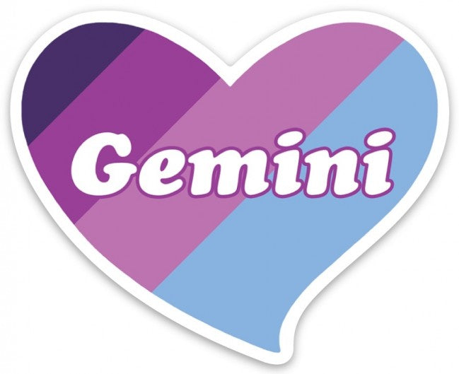 Gemini Heart Die Cut Sticker Zodiac