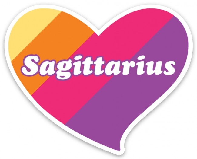 Sagittarius Heart Die Cut Sticker Zodiac