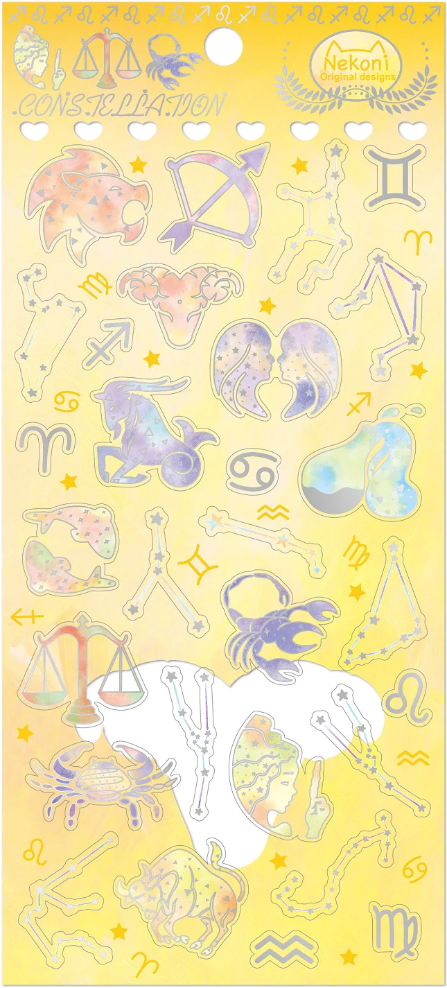 Astrology Zodiac Crystal Gel Stickers Version 2 Nekoni