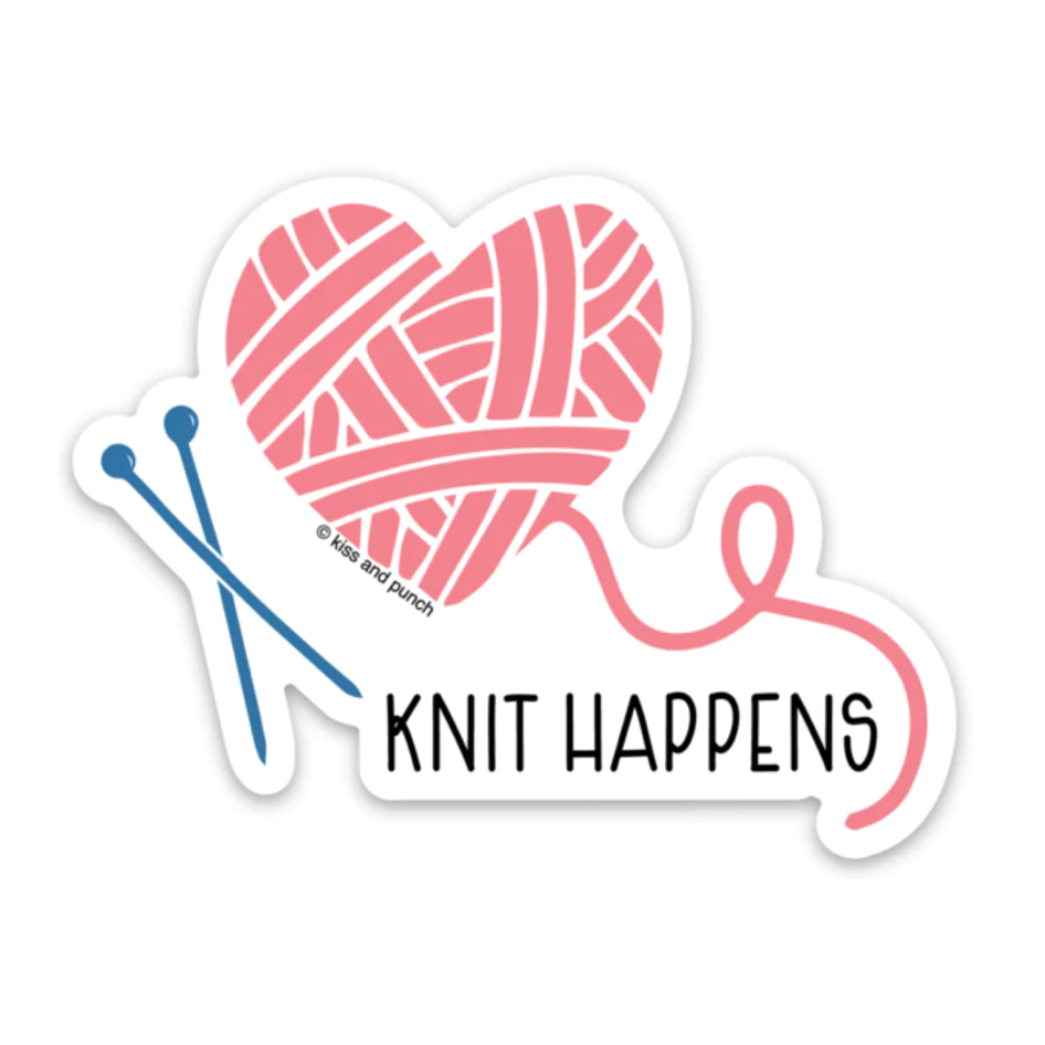 Knit Happens Sticker www shoptherocket com