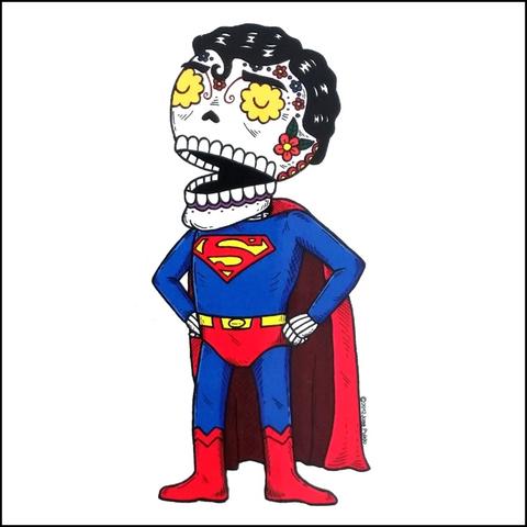 Superman Sugar Skull Sticker DC Comics