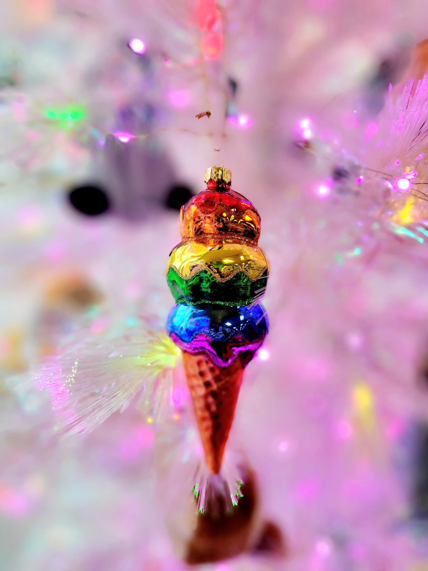 Pride Ice Cream Cone OR Popsicle Glass Ornament