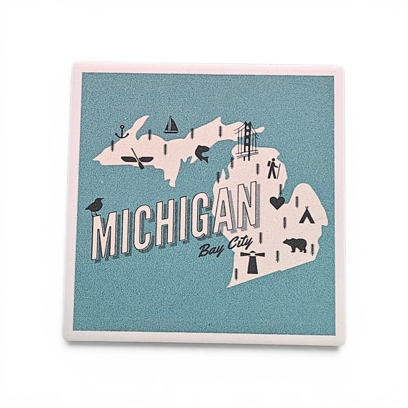 Michigan Map Coaster