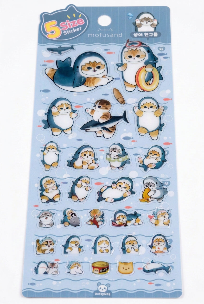 Mofusand Marine Life Puffy Sticker Sheet
