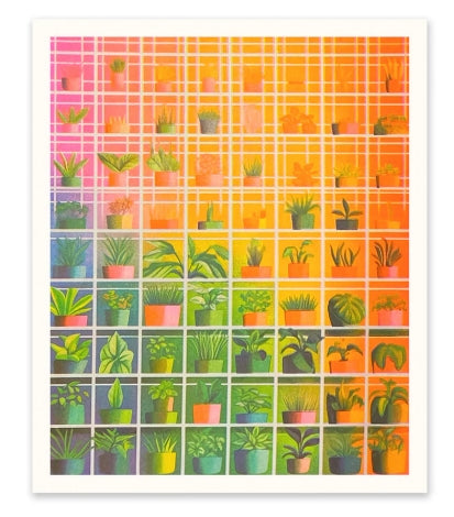 Abstract Glasshouse Risograph Print 10 x 12