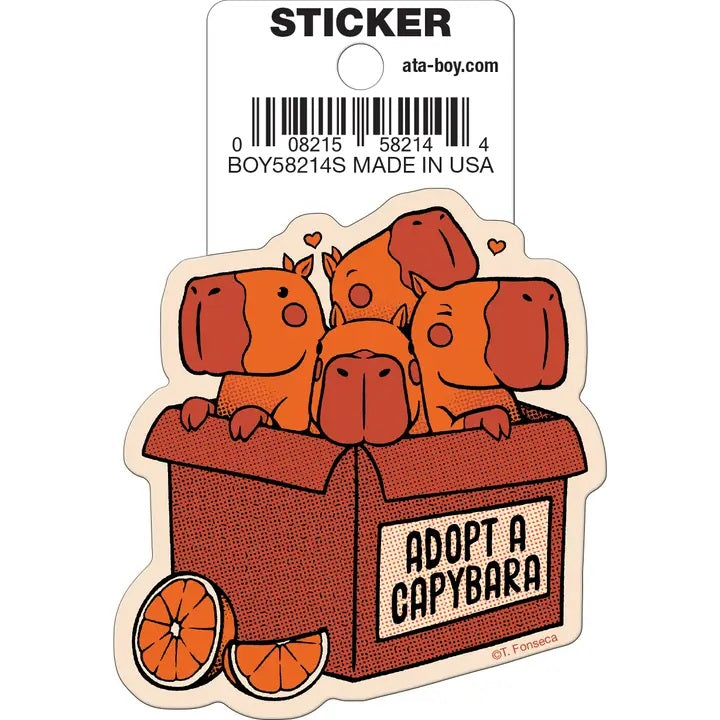Adopt A Capybara Die Cut Sticker