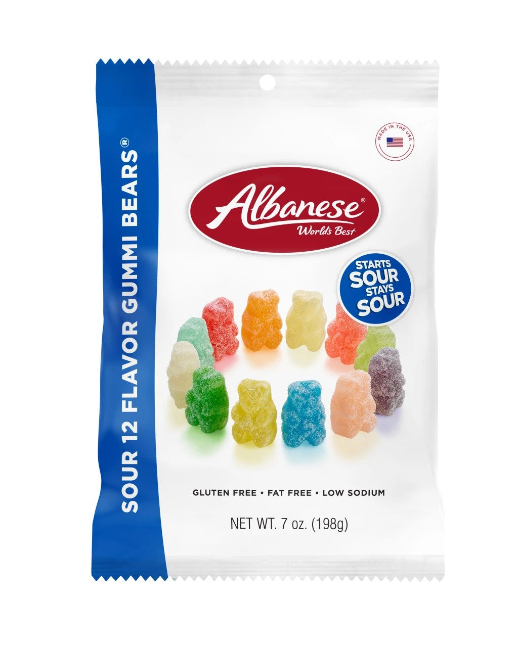 Albanese Sour 12 Flavor Gummi Bears 7 oz