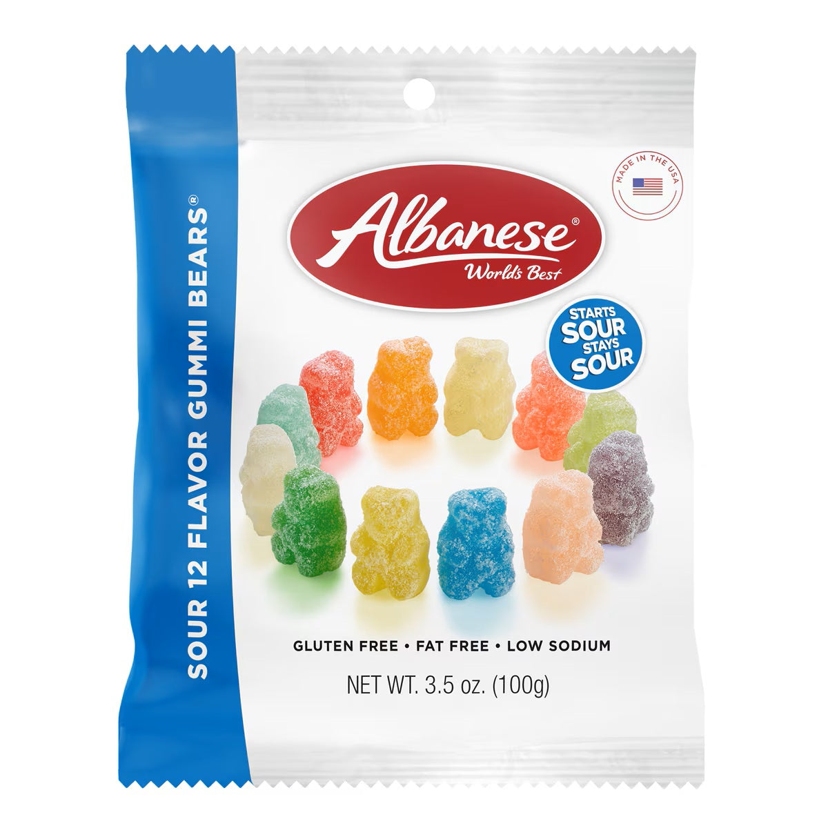 Albanese Sour 12 Flavor Gummi Bears 3.5 oz