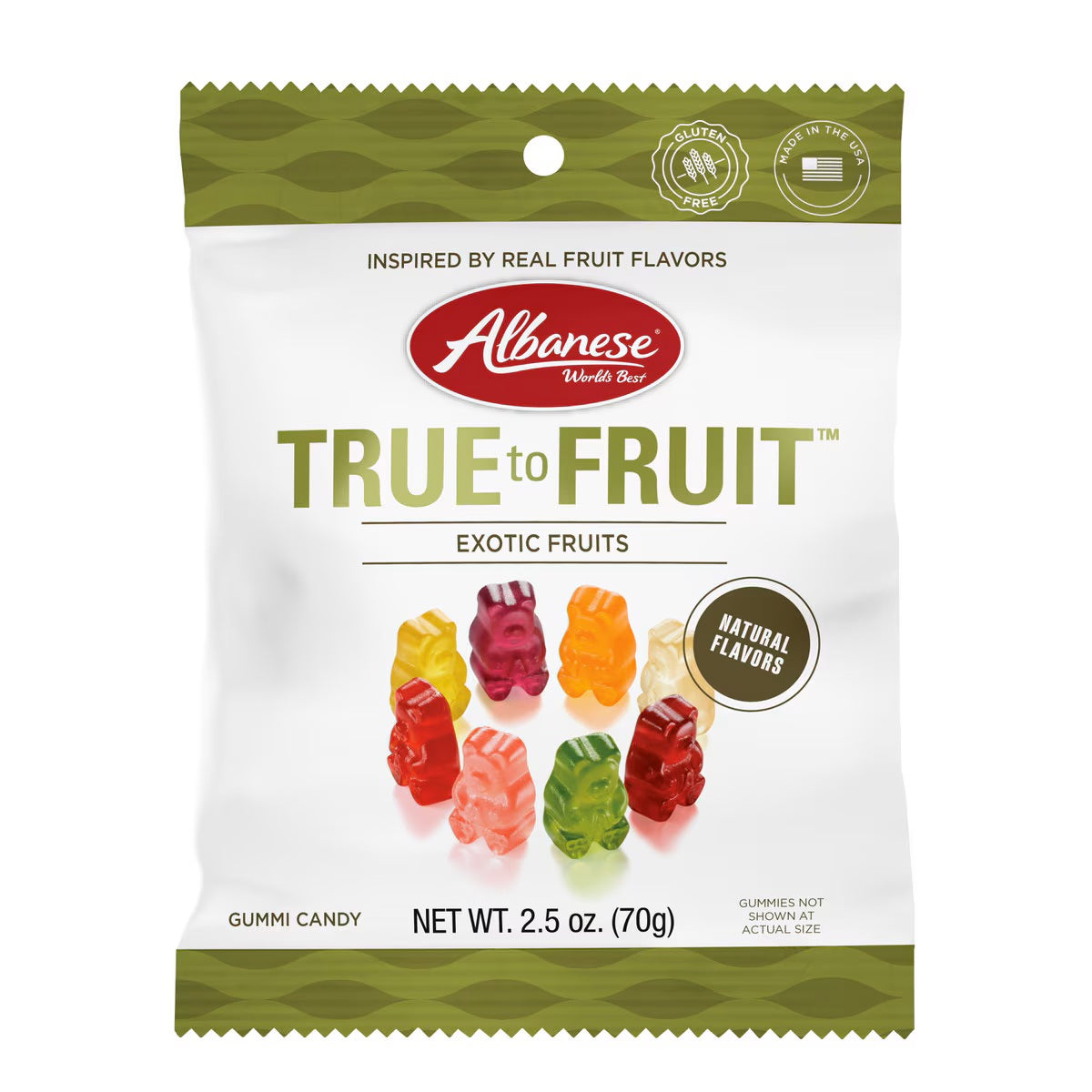 Albanese True To Fruit Exotic Fruits Gummi Bears 2.5 oz