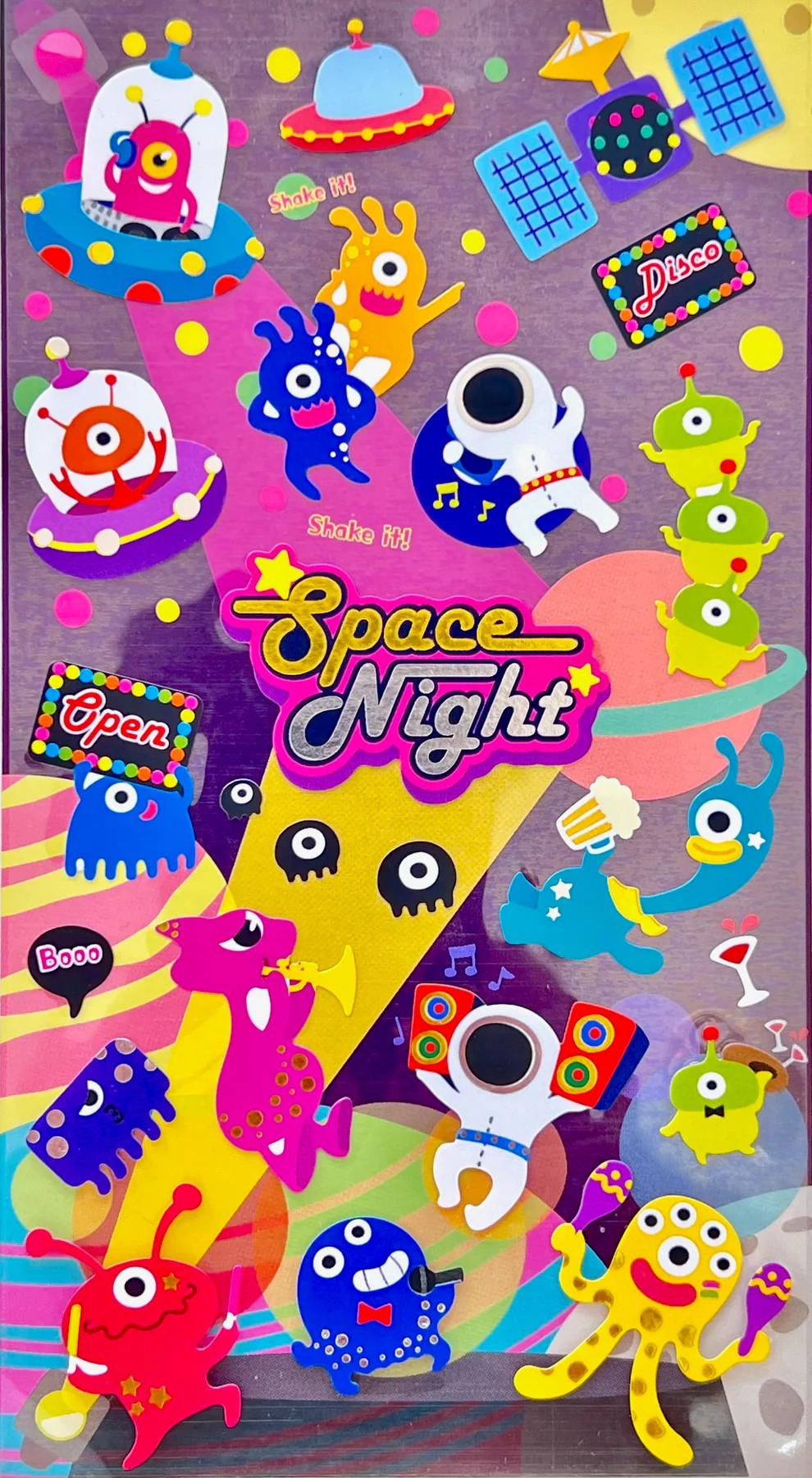 Alien Space Night Stickers Funny Sticker World