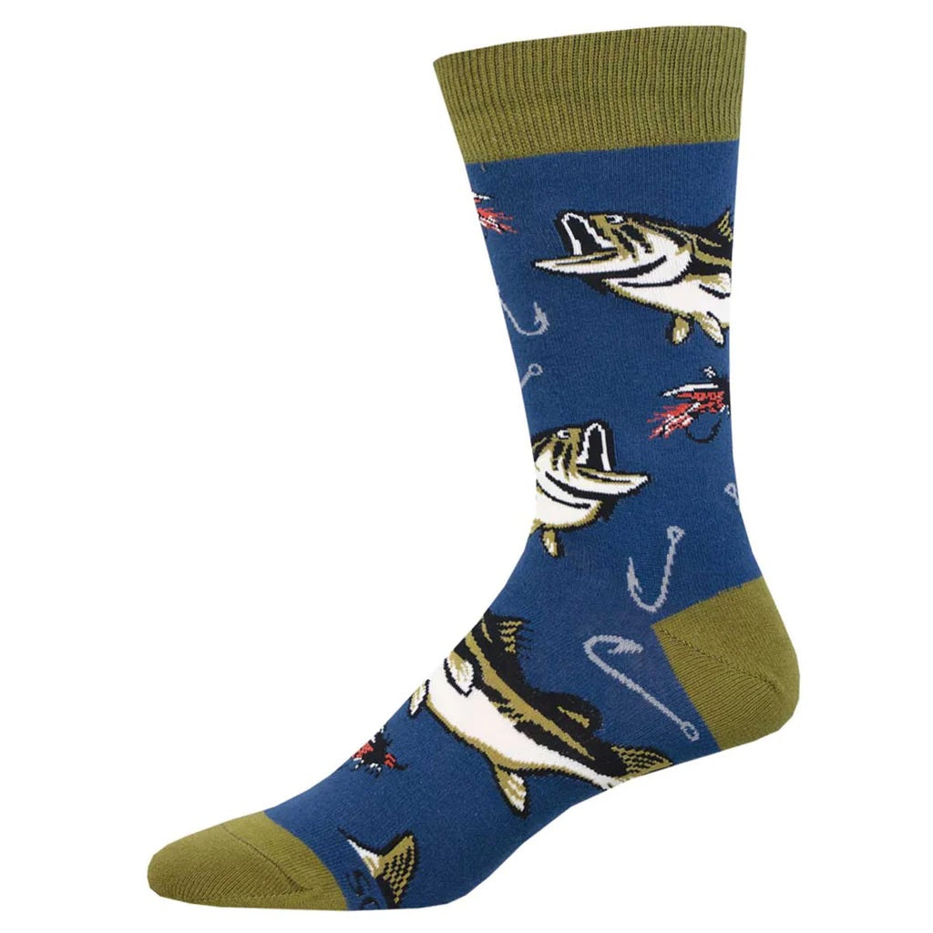 All About The Bass Men's Crew Socks Navy