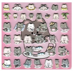 Animal Park Cat Puffy Stickers