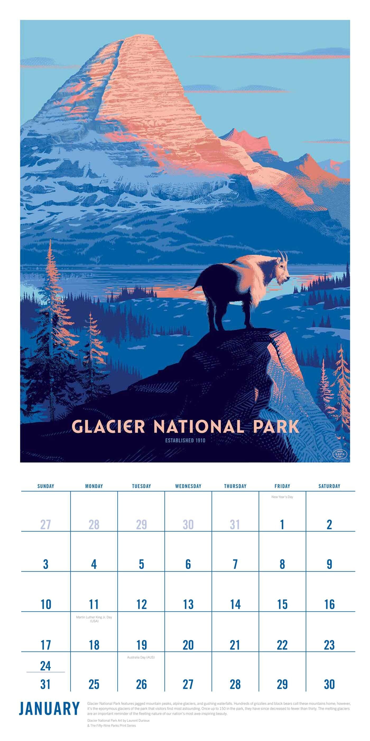Art Of The National Parks 2027 Wall Calendar