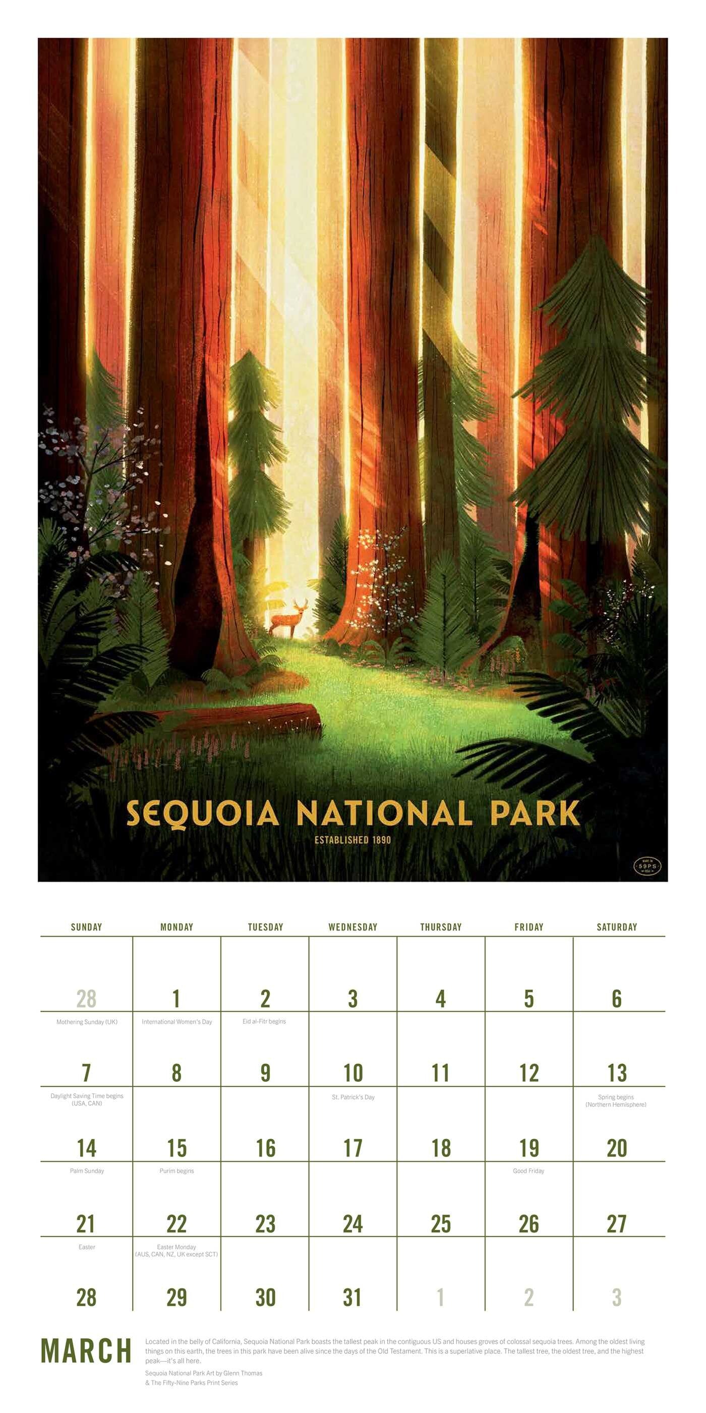 Art Of The National Parks 2027 Wall Calendar