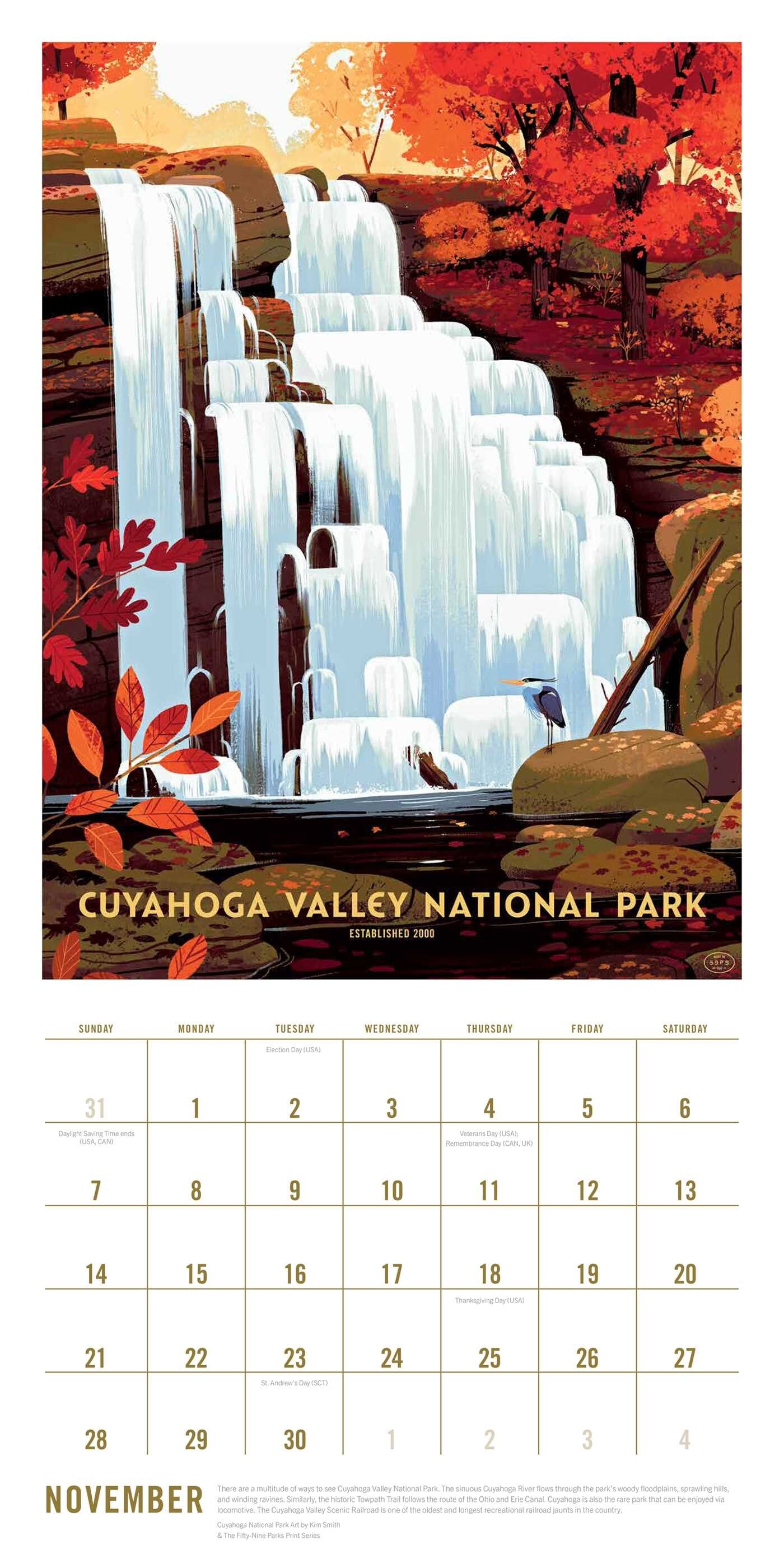 Art Of The National Parks 2027 Wall Calendar