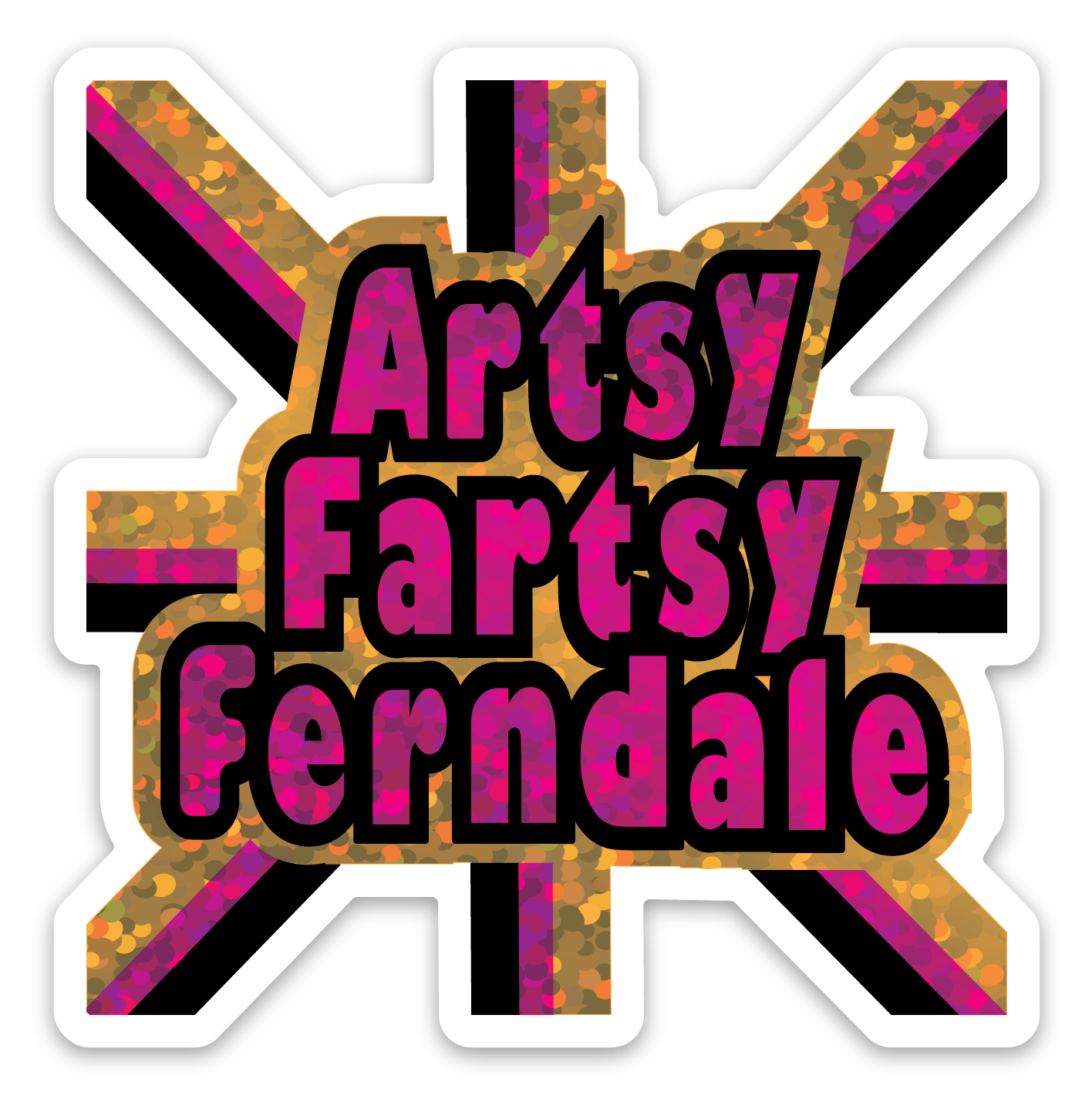 Artsy Fartsy Ferndale Glitter Vinyl Sticker