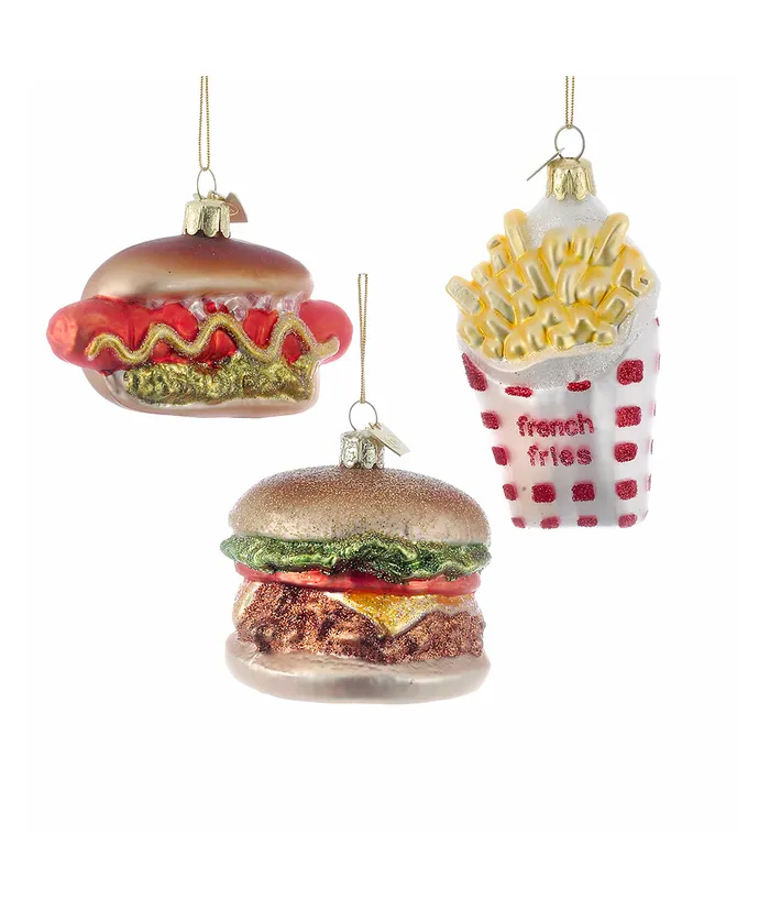 Fast Food Glass Assorted Ornament