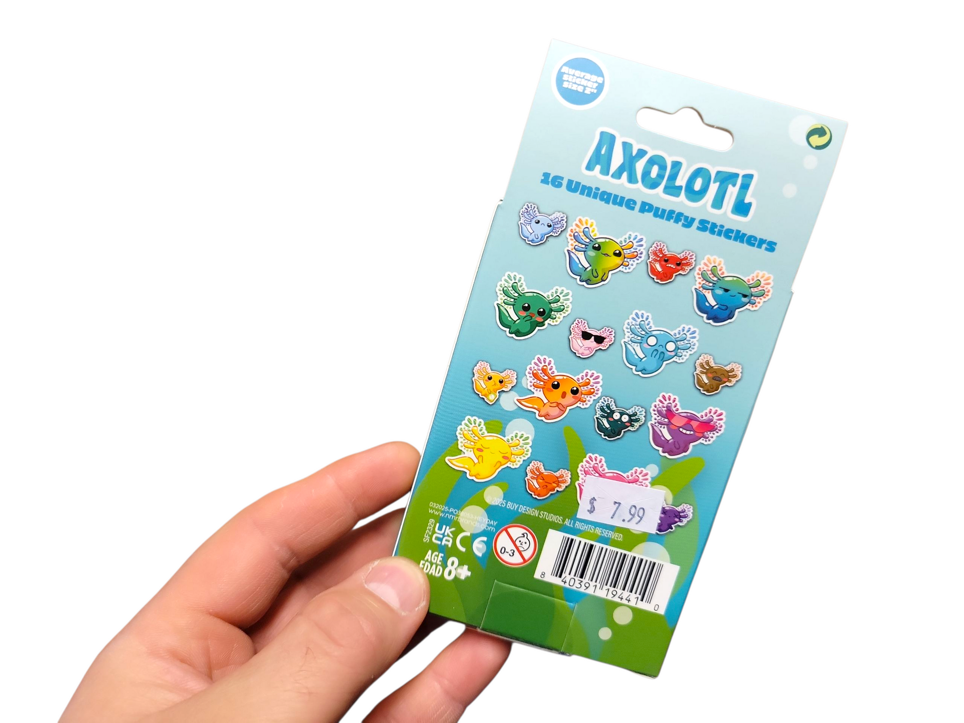 Axolotl Puffy Stickers Tin