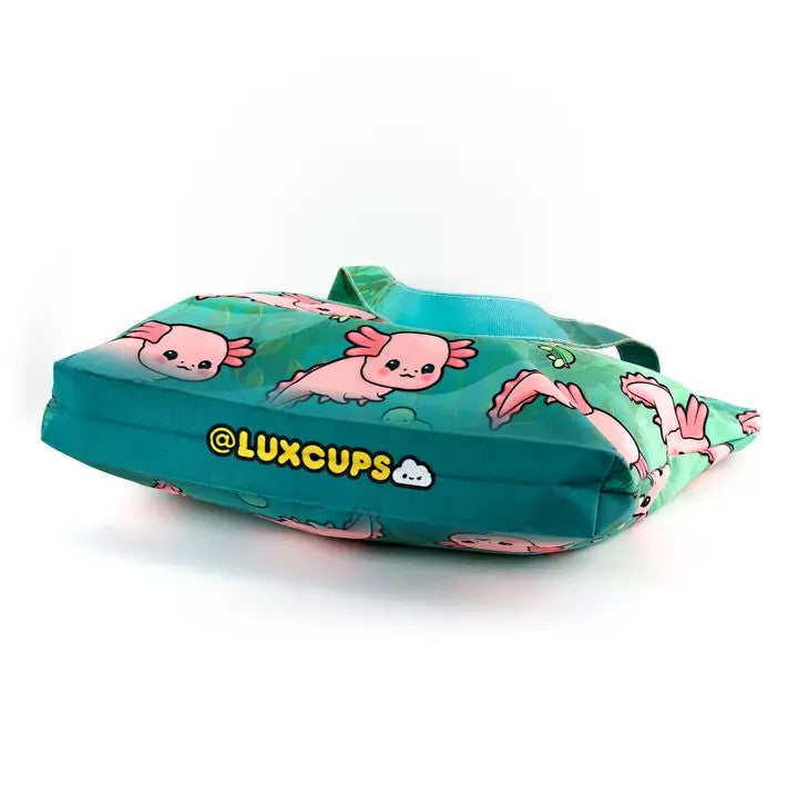 Axolotl & Turtle Zipper Tote