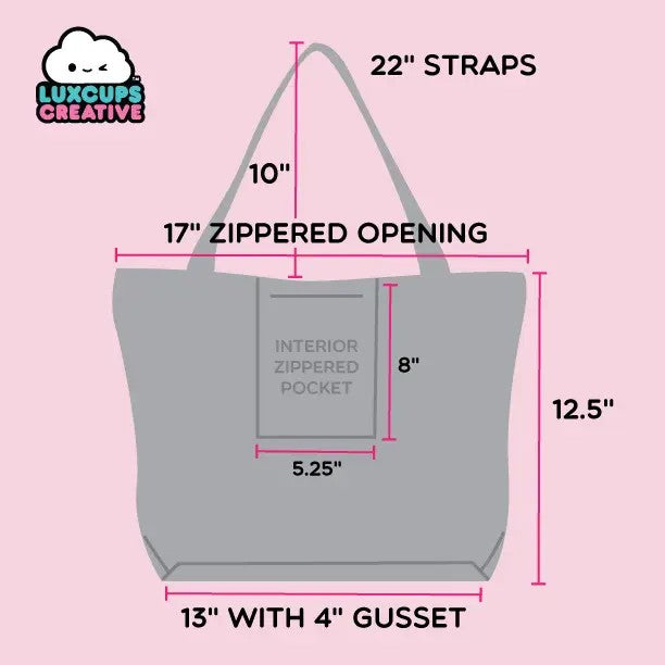 Axolotl & Turtle Zipper Tote