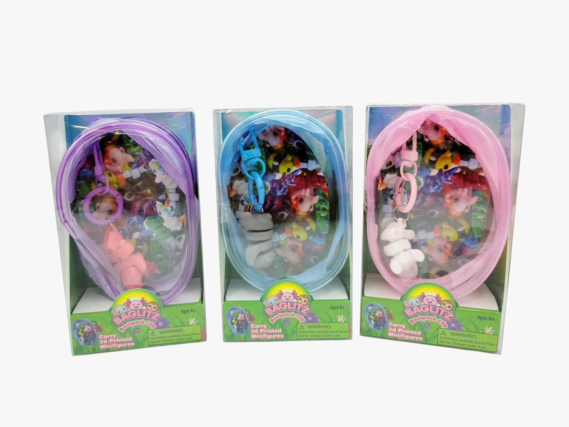 Baglitz 3D Printed Minifigure Backpack Clip Assorted