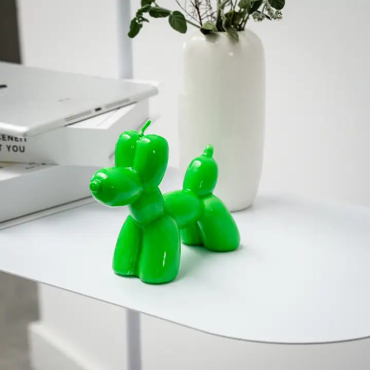 Balloon Dog Candle Green