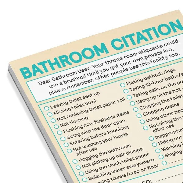 Bathroom Citation Nifty Notes