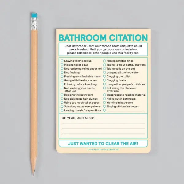 Bathroom Citation Nifty Notes