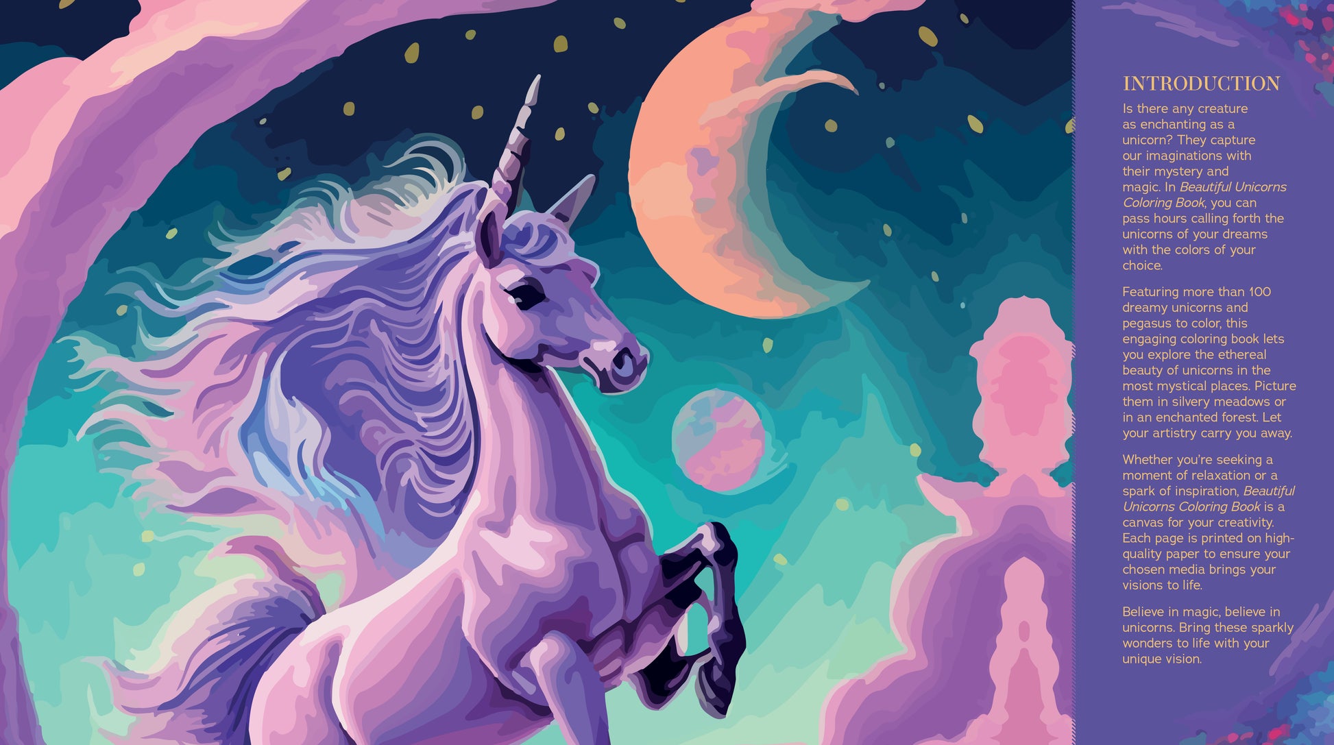 Beautiful Unicorns Coloring Book