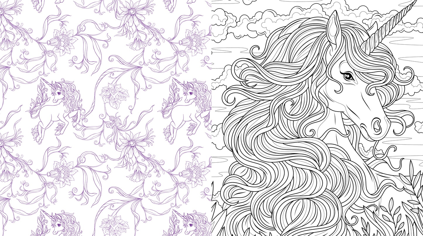 Beautiful Unicorns Coloring Book