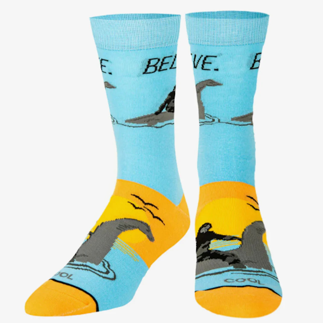 Believe Loch Ness Monster Men's Socks Blue
