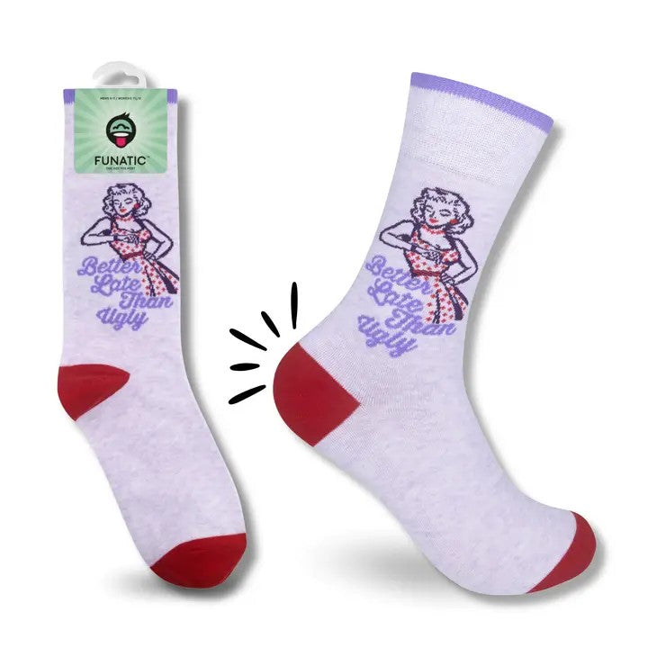 Better Late Than Ugly Socks Lavender