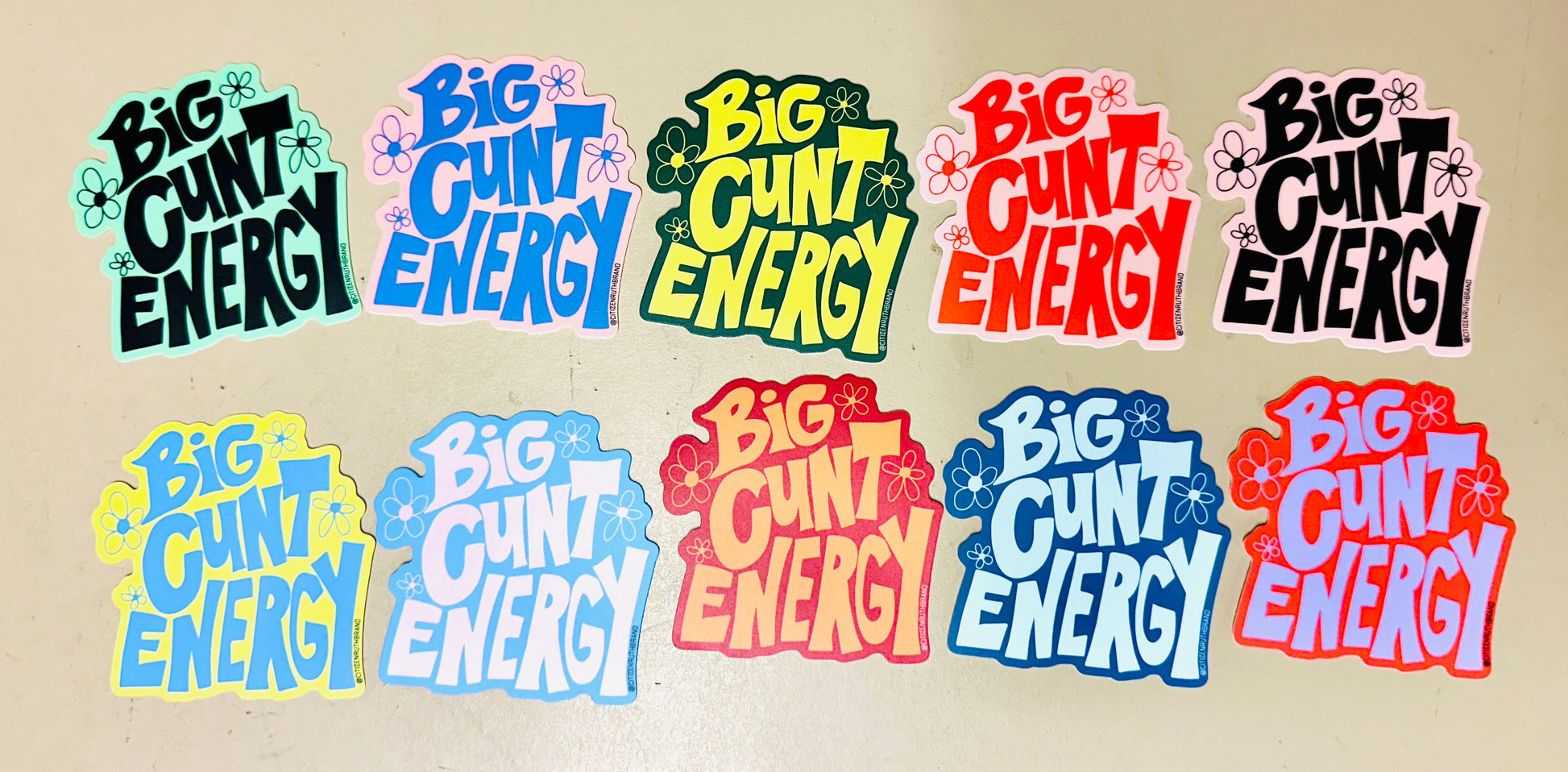 Big Cunt Energy Vinyl Sticker Assorted Colors