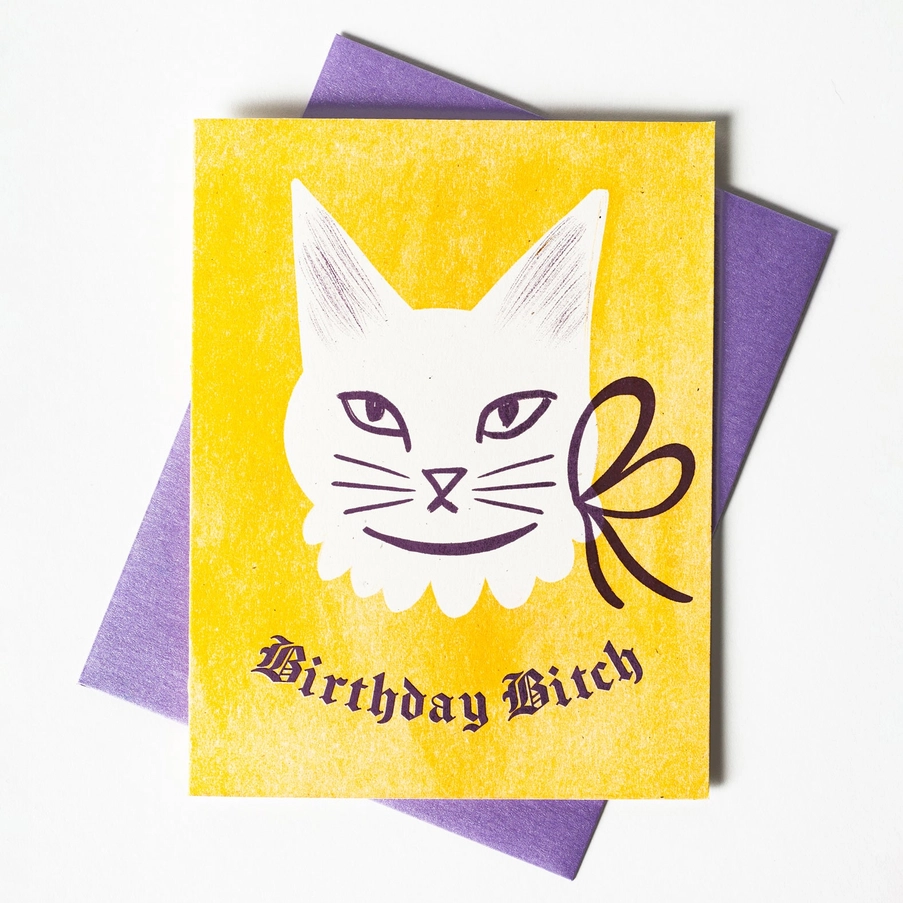 Card Birthday Bitch Cat