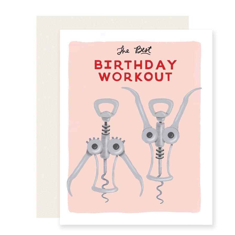 Card Birthday Wine Workout