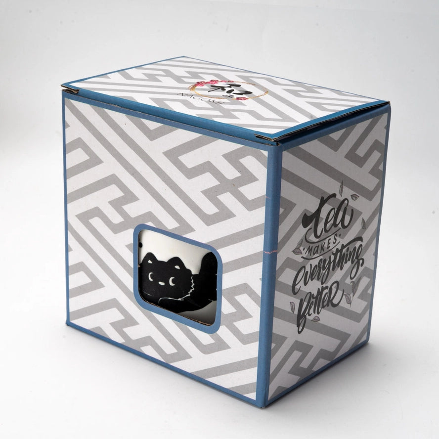 Black Cat Mug With Lid And Spoon 13 oz