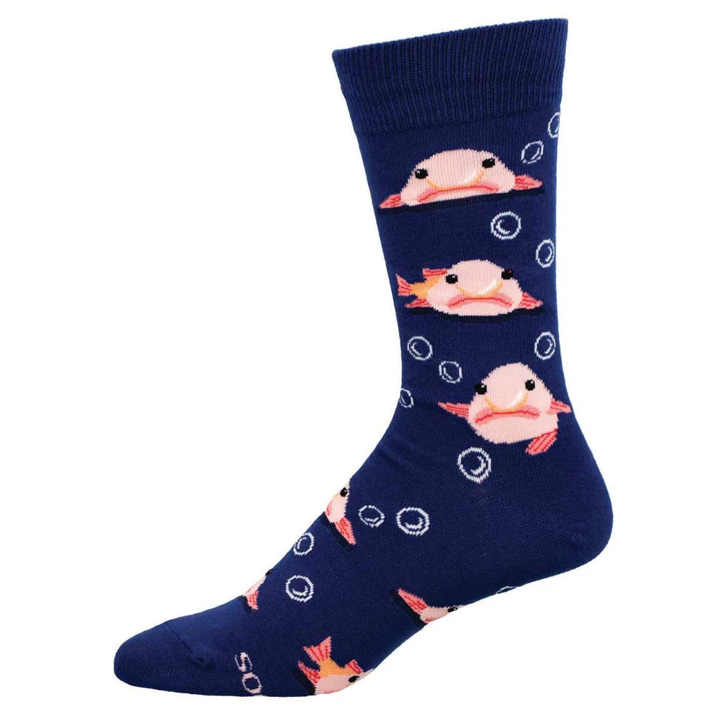 Blobfish Men's Crew Socks Navy