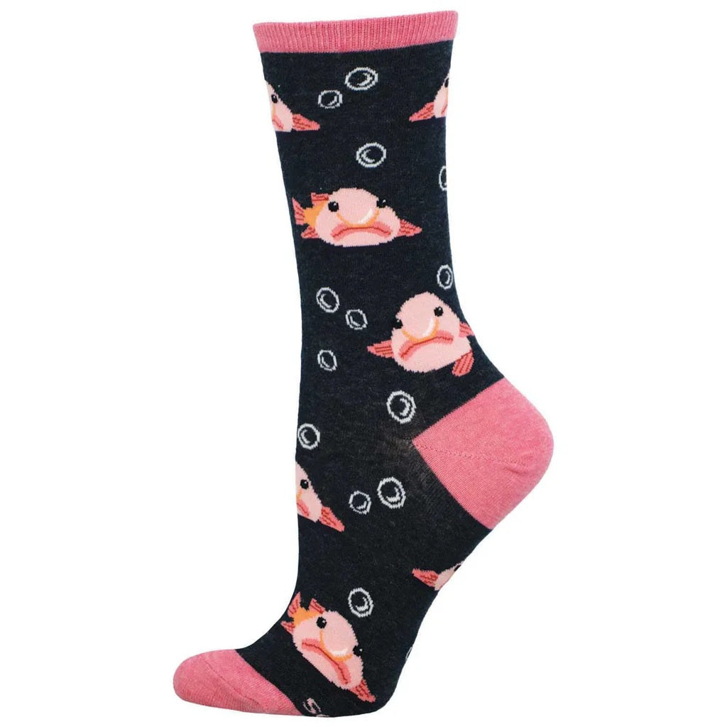 Blobfish Women's Crew Socks Charcoal Heather