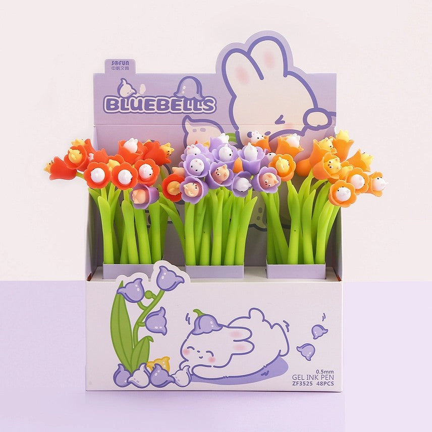 Blue Bell Bunny Flower Gel Pen
